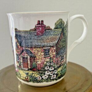 Vintage Coffee Mug Staffordshire England Crown Trent Bone China Cup Cottage